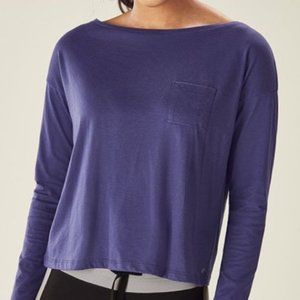 Fabletics Sydney Long Sleeve Tee Navy Blue Large
